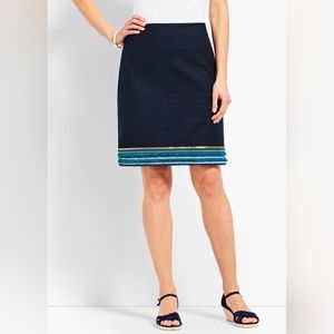 Talbots Embellished Hem A-Line Skirt Women’s Size 10 Beaded 20” Length